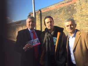 Our Branch President with Labour Mayor Candidate Sadiq Khan and East Londons Labour GLA Candidate Unmesh Desari